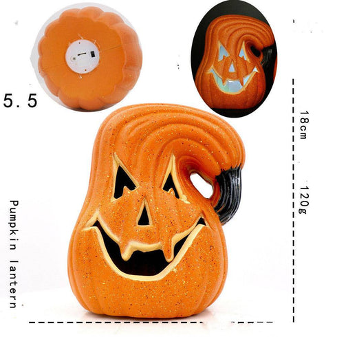 Hollow Plug-in Pumpkin Piles Placed Outdoors In The Park
